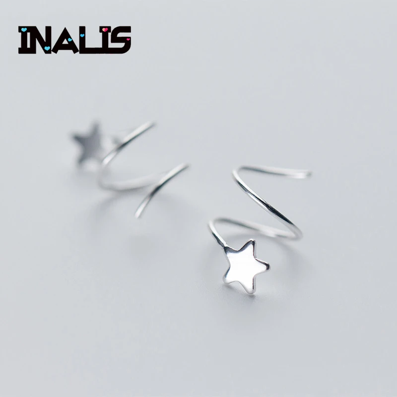 INALIS простые милые уникальные серьги-гвоздики из стерлингового серебра S925 пробы