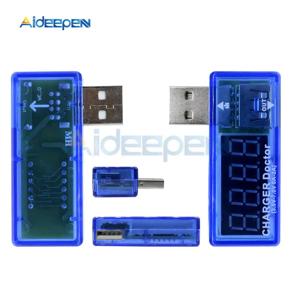 Светодиодный дисплей цифровой вольтметр Амперметр USB измеритель напряжения тока