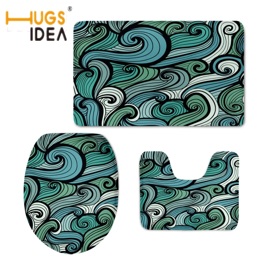 HUGSIDEA Модный Дизайн Пейсли коврики для ванной комнаты 3 шт./компл. аксессуары