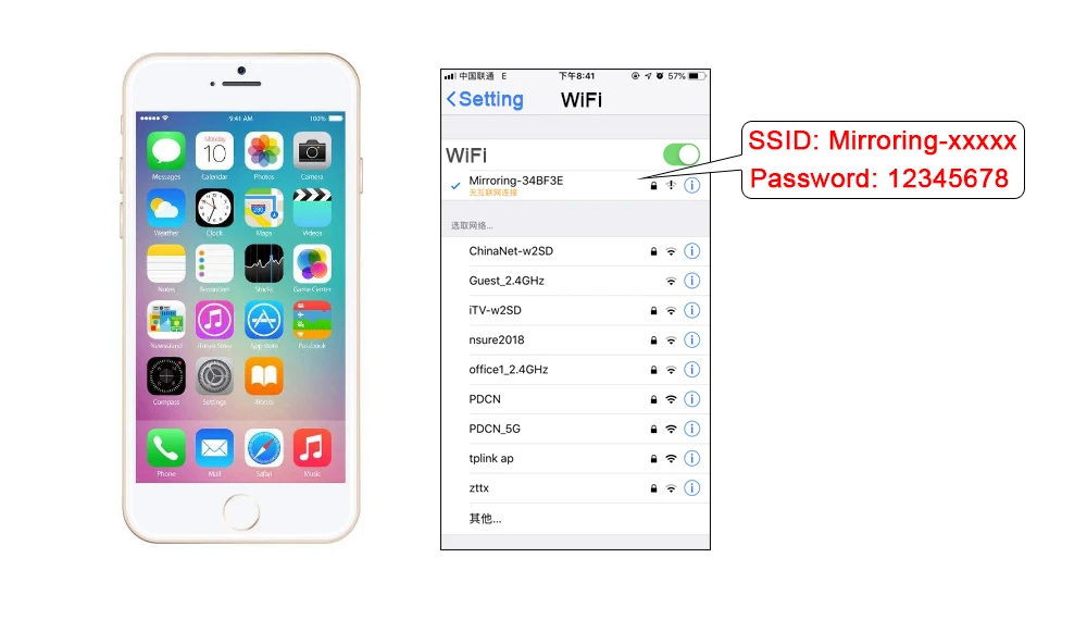 WiFi HD Doogle для Airplay Miracast смартфона Netflix Hulu