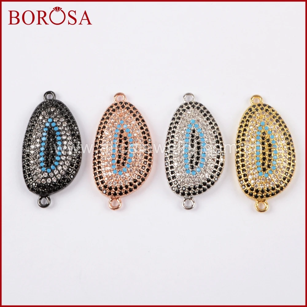 BOROSA 10PCS Irregular Shape Micro Pave Rainbow Zircon CZ Connector Beads Drusy for Bracelet Handmade Jewelry WX767 | Украшения и