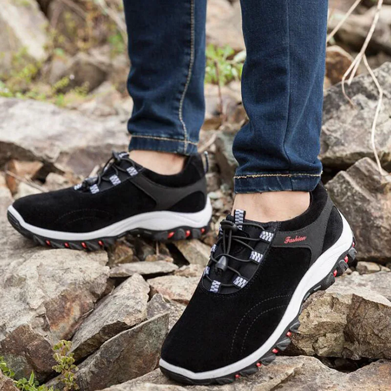 Spring New Fashion Quality Leather Man Shoes Adult Outdoor Hiking Sneakers Male's Waterproof Casual Sports Walking shoes | Обувь