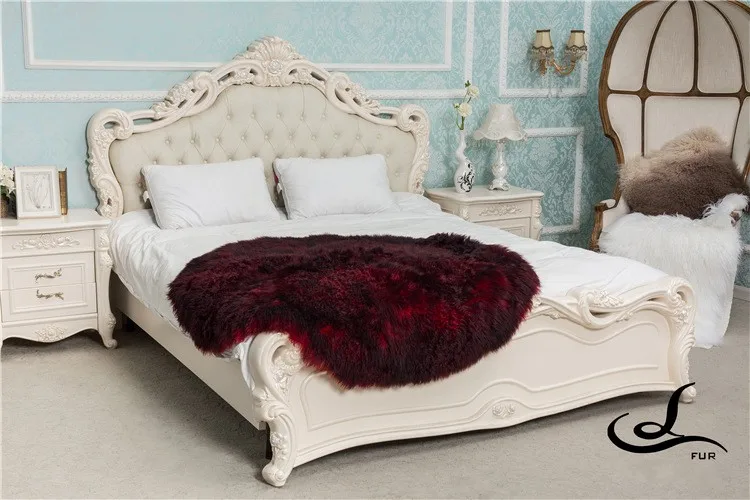 Круглая форма Тибет овечий мех бросок для обивки мебели ковры из овечьей кожи