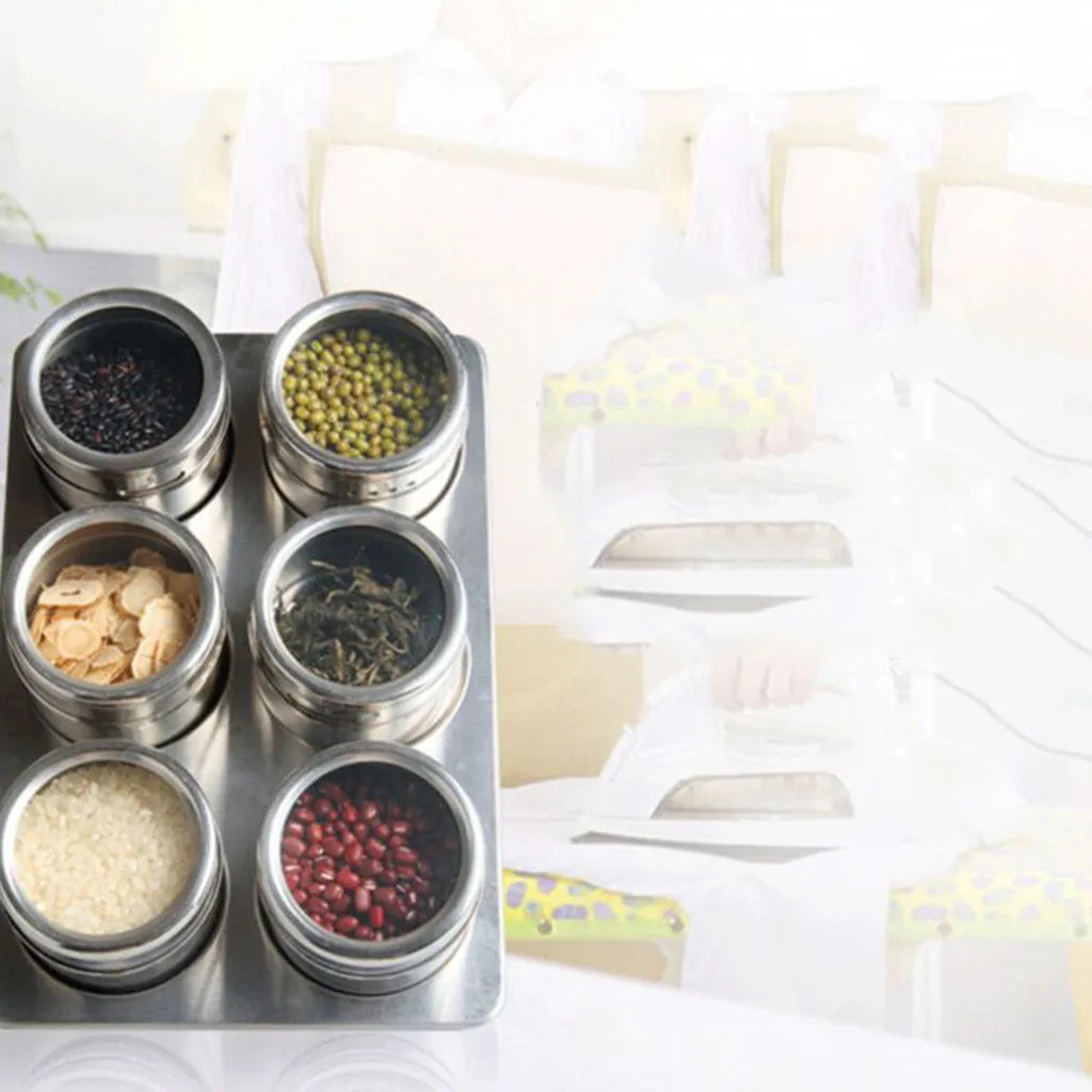 Набор банок для специй с наклейками контейнер хранения из нержавеющей стали