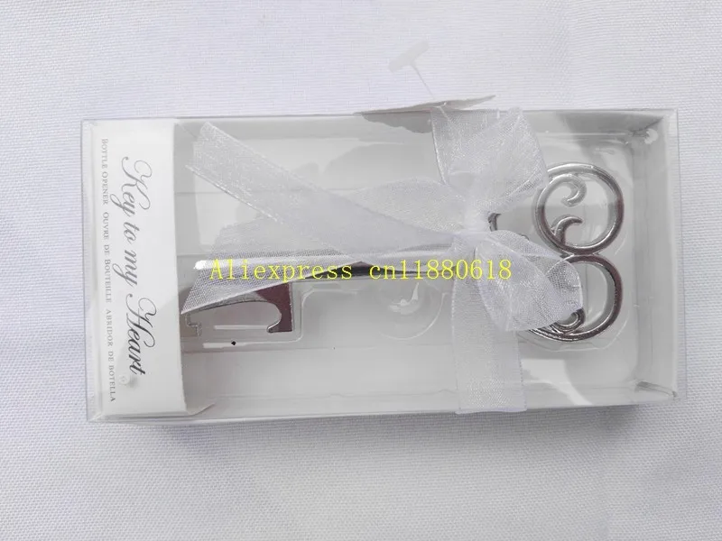 100 шт./лот открывашка для бутылок с ключом к моему сердцу в белой подарочной
