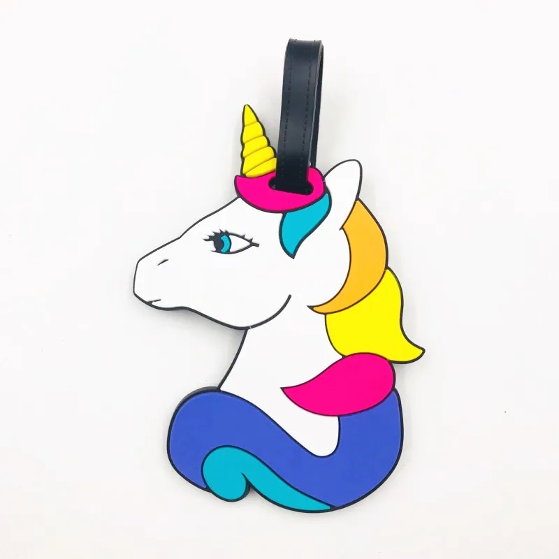Аксессуары для путешествий, креативные багажные бирки, Мультяшные животные, силикагель, чемодан, ID Addres, держатель, багажные бирки, переносная этикетка