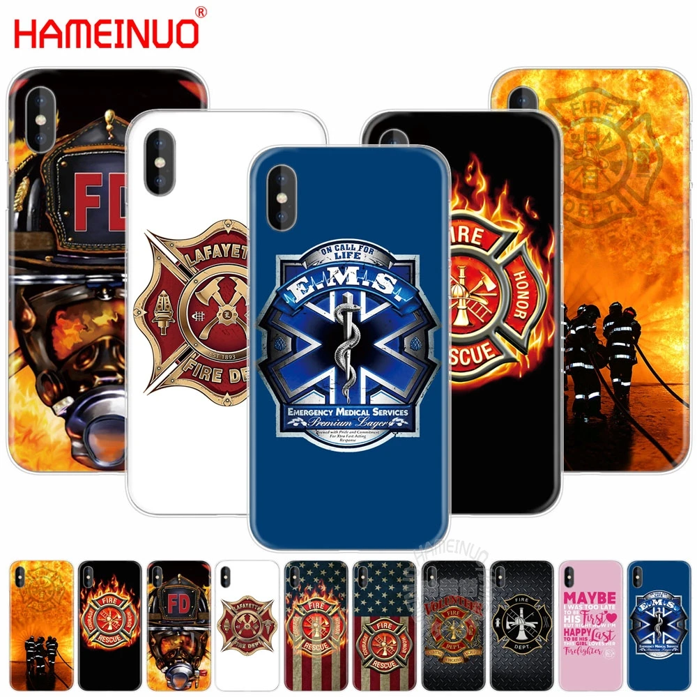 Чехол для мобильного телефона HAMEINUO Пожарный EMS спасательный чехол для iphone X 8 7 6 4 4S 5 5S SE 5c 6s plus