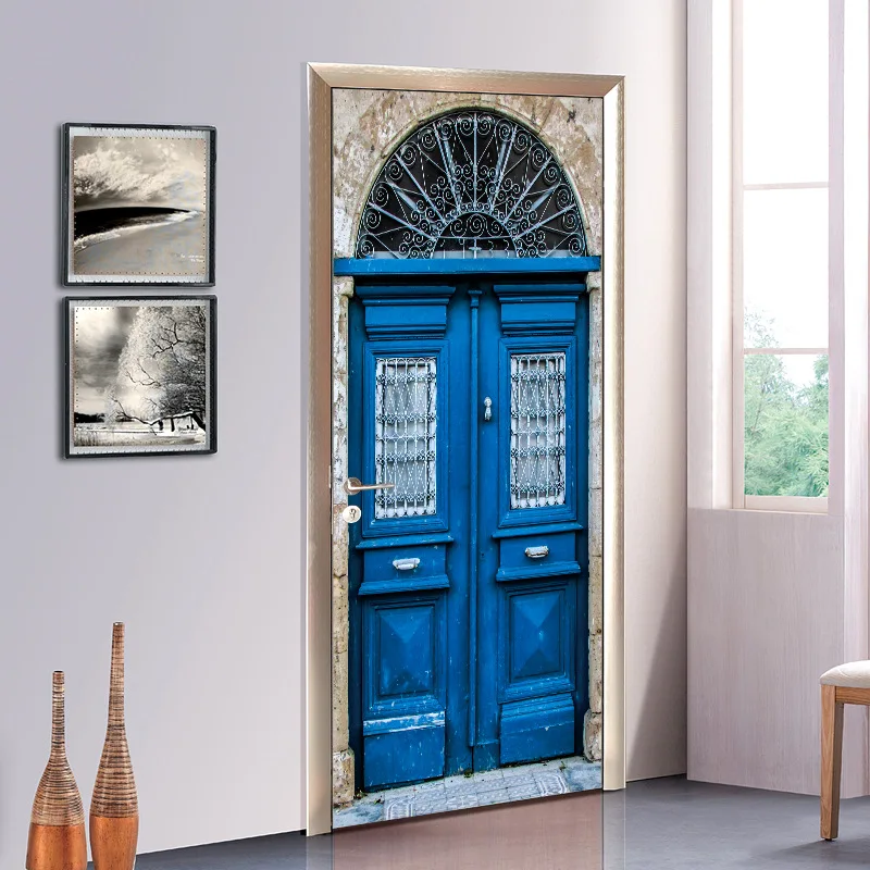 Винтажная деревянная дверь 2 шт./компл. креативные дверные наклейки спальня