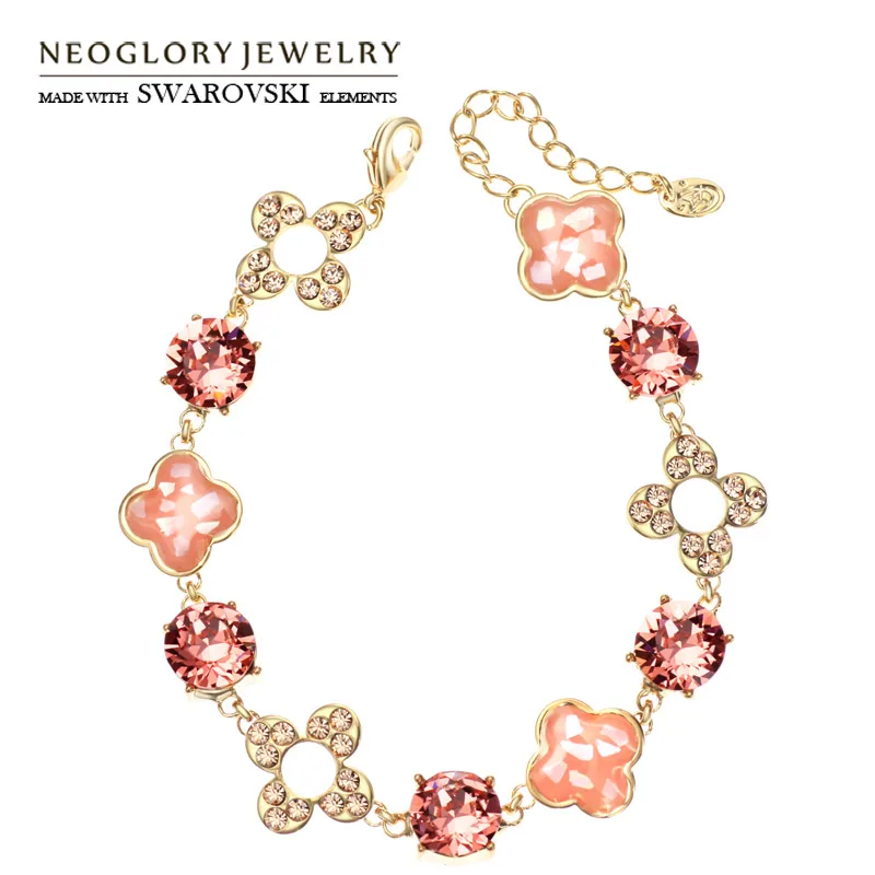 Очаровательный браслет Neoglory австрийские стразы чешские Стразы и ракушки яркий