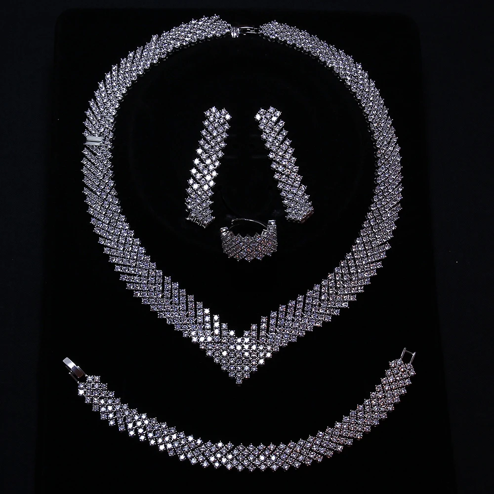 Ограниченный выпуск роскошный ювелирный набор для свадебной вечеринки белое