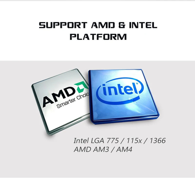 Кулер для процессора Aigo 4 тепловых трубки кулер AMD Intel 775/115/AM3/AM4 Синий светодиодный
