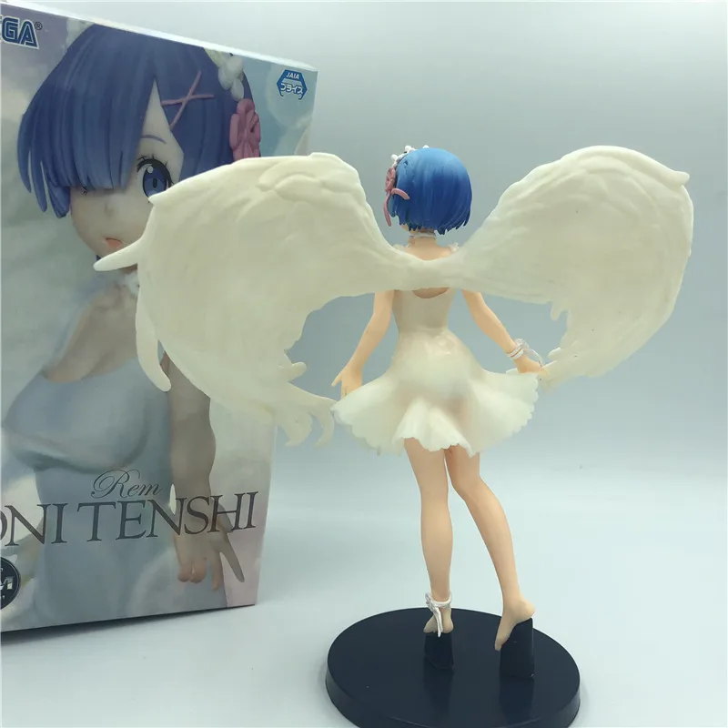 Аниме Re: жизнь в другом мире от zero Angel wings Rem Прозрачное платье ПВХ фигурка Милая Rem модель игрушки 23 см