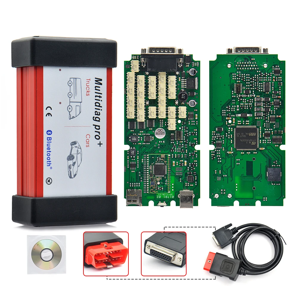 Multidiag pro+ pro plus bluetooth Одиночная зеленая плата. R1 программное обеспечение OBD2 Авто диагностический инструмент OBDII сканер