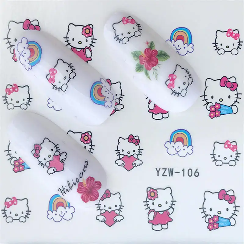 YZW-106 YZWLE, 1 лист, наклейка для ногтей, Бабочка, лето, цветная, переводная вода, украшения для ногтей, УФ Гель-лак, сделай сам, наклейки - Цвет: YZW-106
