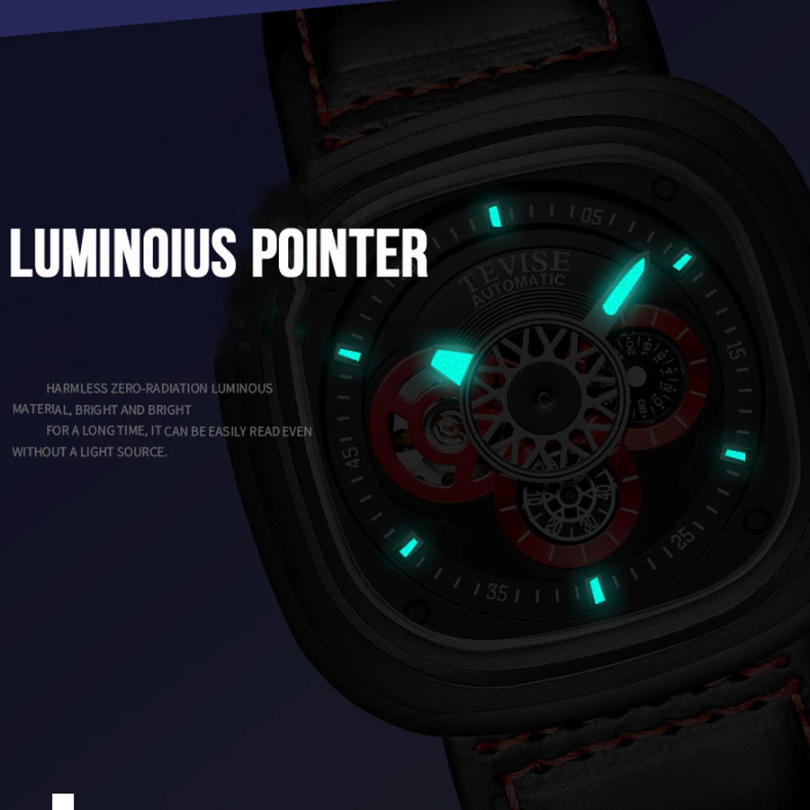 [Прямая поставка] Мужские часы TEVISE автоматические водонепроницаемые мужские