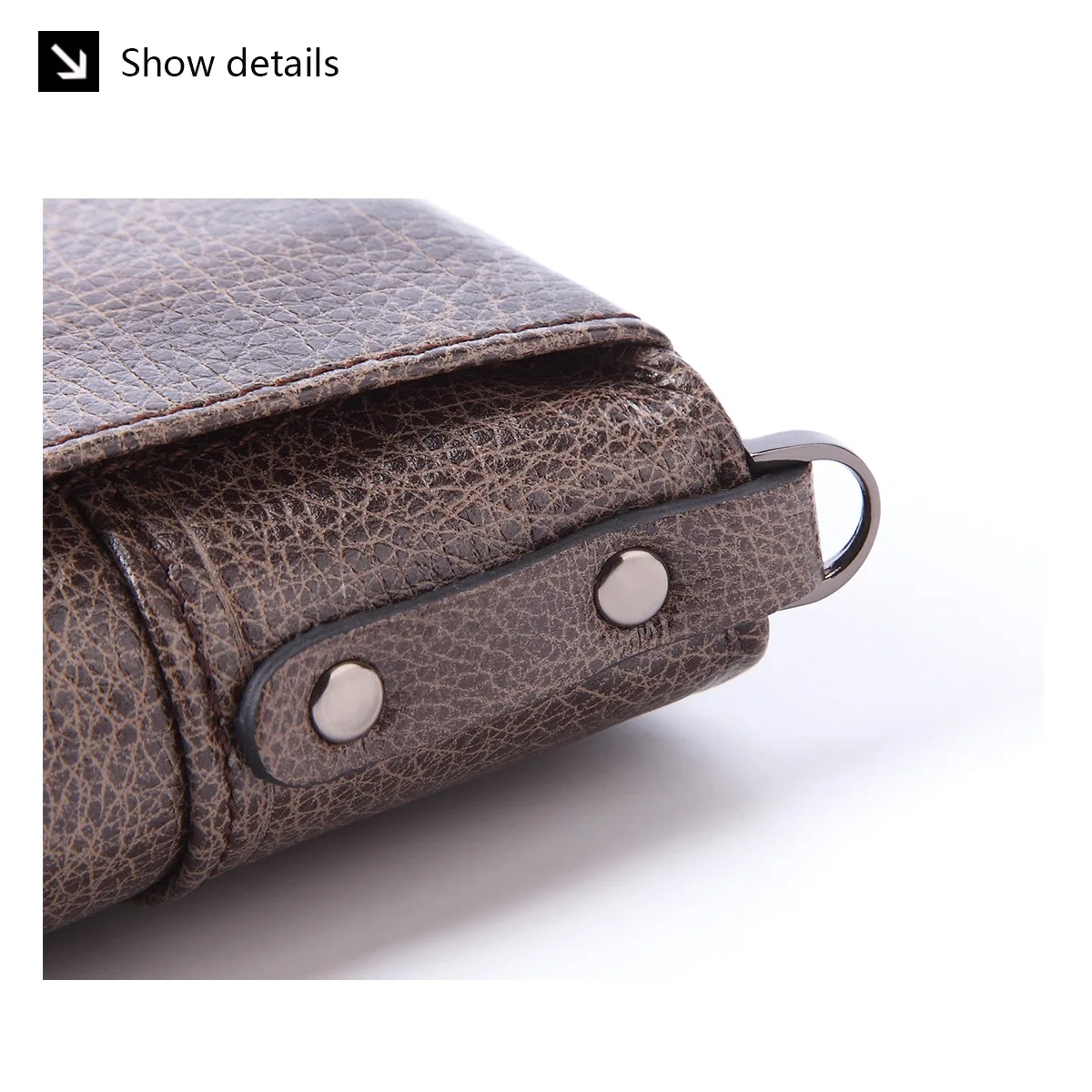 GENODERN Double Zipper Men Wallet of Hasp Design Genuine Leather Short Wallet for Men with Coin Pocket New Male Purse