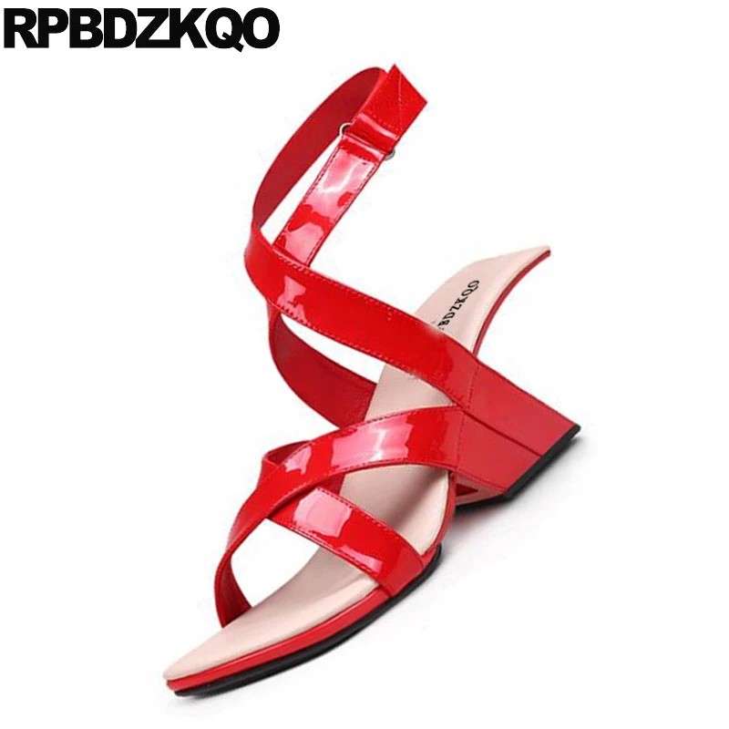 Настоящая кожа Runway насосы блок открытый носок дизайнерская обувь женская