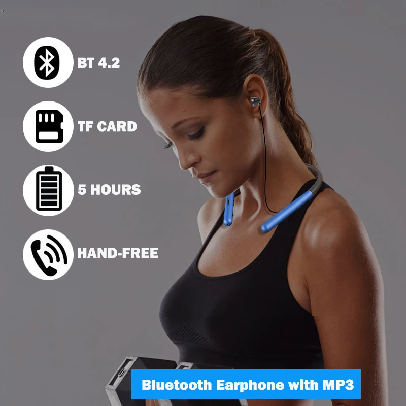 Bluetooth наушники ARIKASEN с воротником гарнитура спортивные беспроводные вкладыши