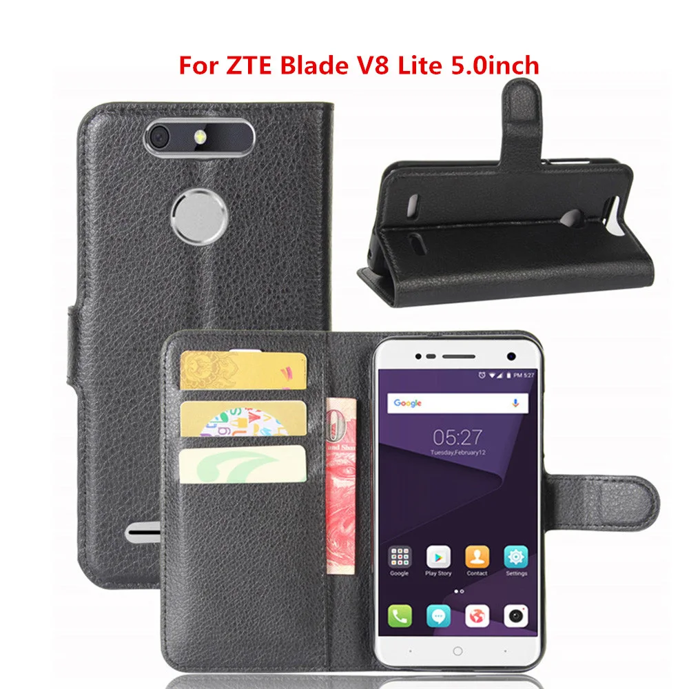 Роскошный кожаный флип кошелек для Capa ZTE Blade V8Lite 5 0 дюйма чехол V 8 V8 Lite с подставкой