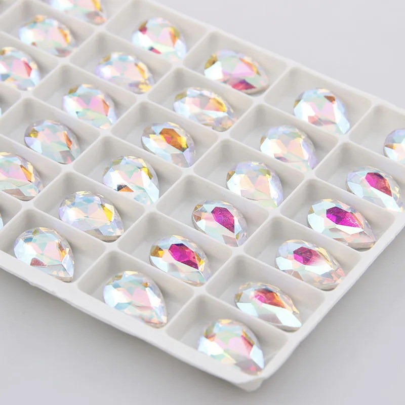 Waterdrop Point back Crystal Clear AB Fancy Stone Glass Rhinestone For DIY Wedding Dress Jewelry Making | Дом и сад