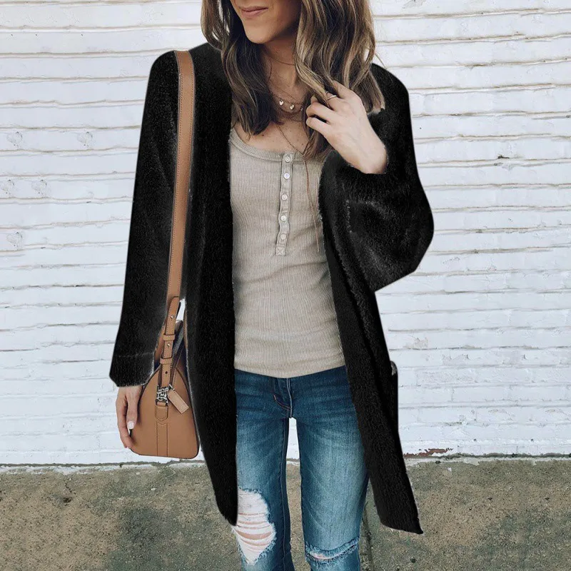 Теплое женское пальто с длинным рукавом на осень и зиму новинка 2018 модная женская