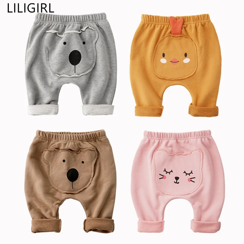 Детские штаны LILIGIRL унисекс детские шаровары с мультяшным принтом животных