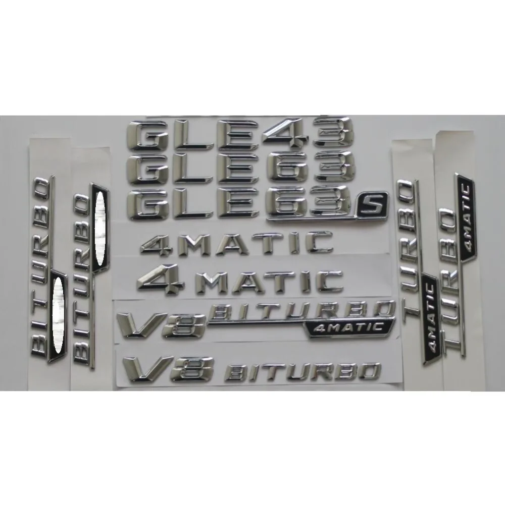 Хромированные блестящие Серебристые эмблемы для багажника автомобиля Mercedes Benz