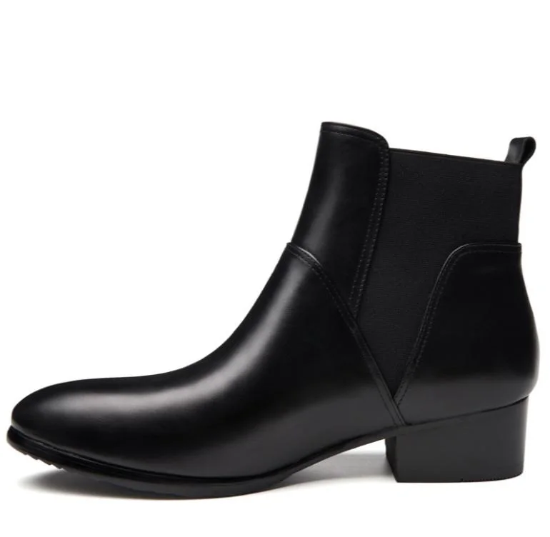 Ботильоны мужские из натуральной кожи Классические свадебные ботинки на высоком