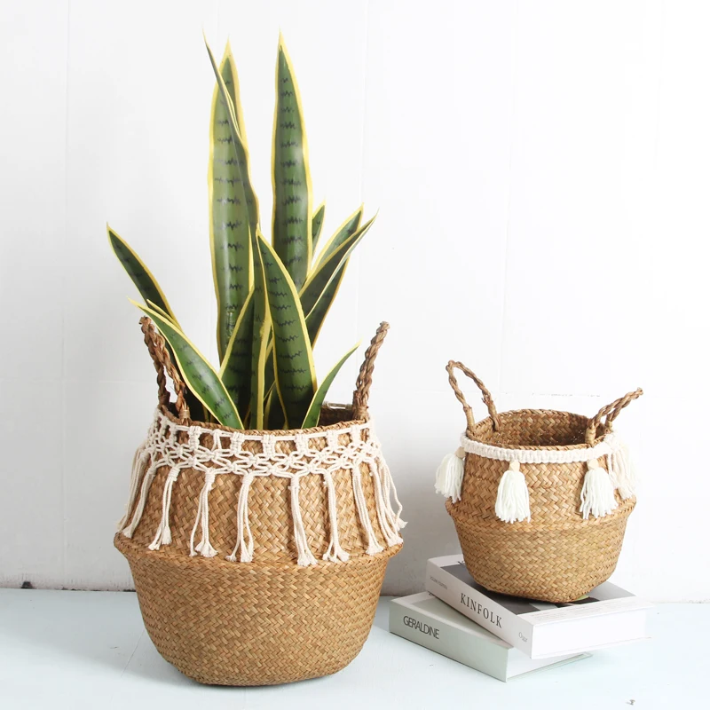 Большая плетеная корзина 32x28 см складные декоративные корзины садовый цветочный