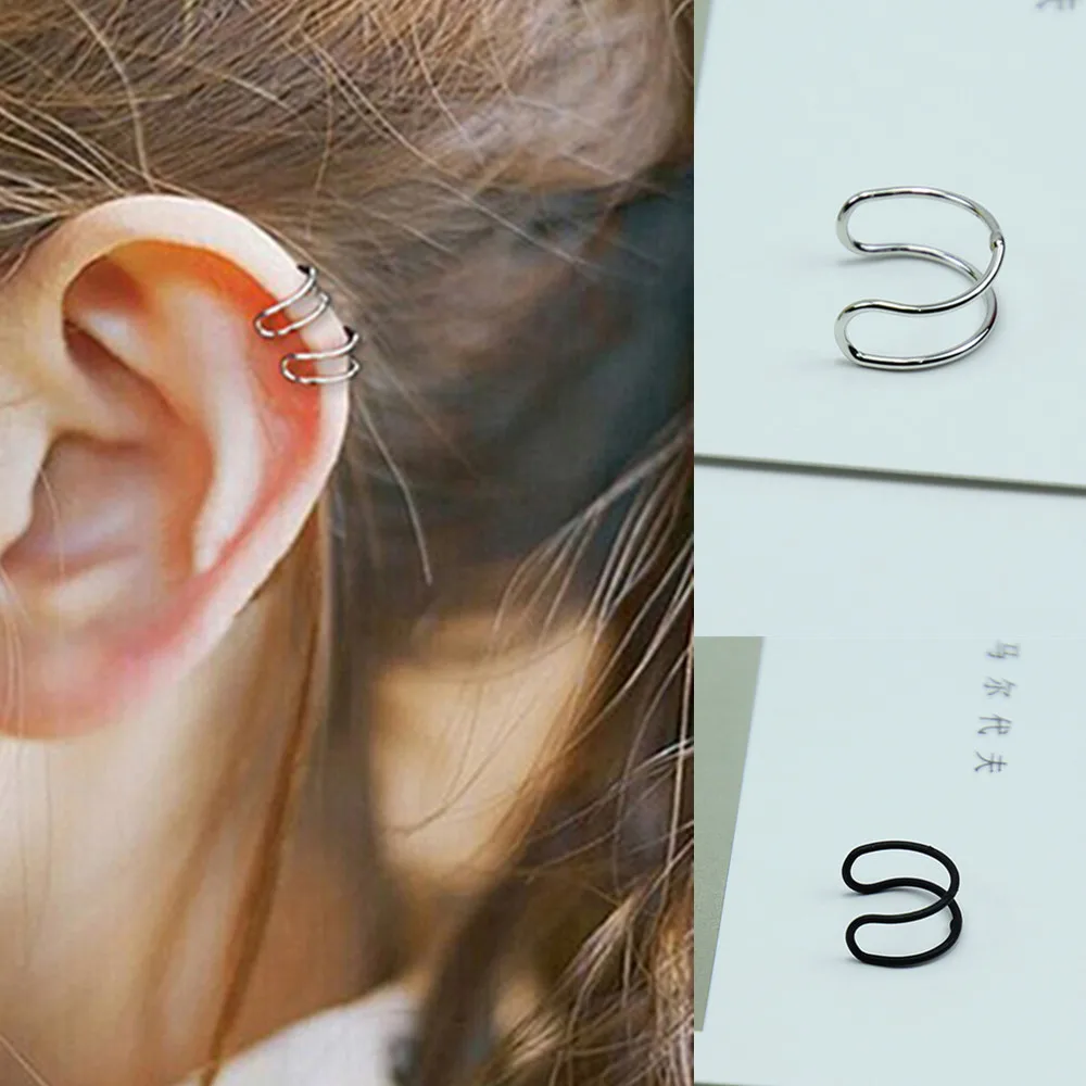 1 шт. новый серебряный/золотой/черный Цвет Ушная клипса Обёрточная бумага Для