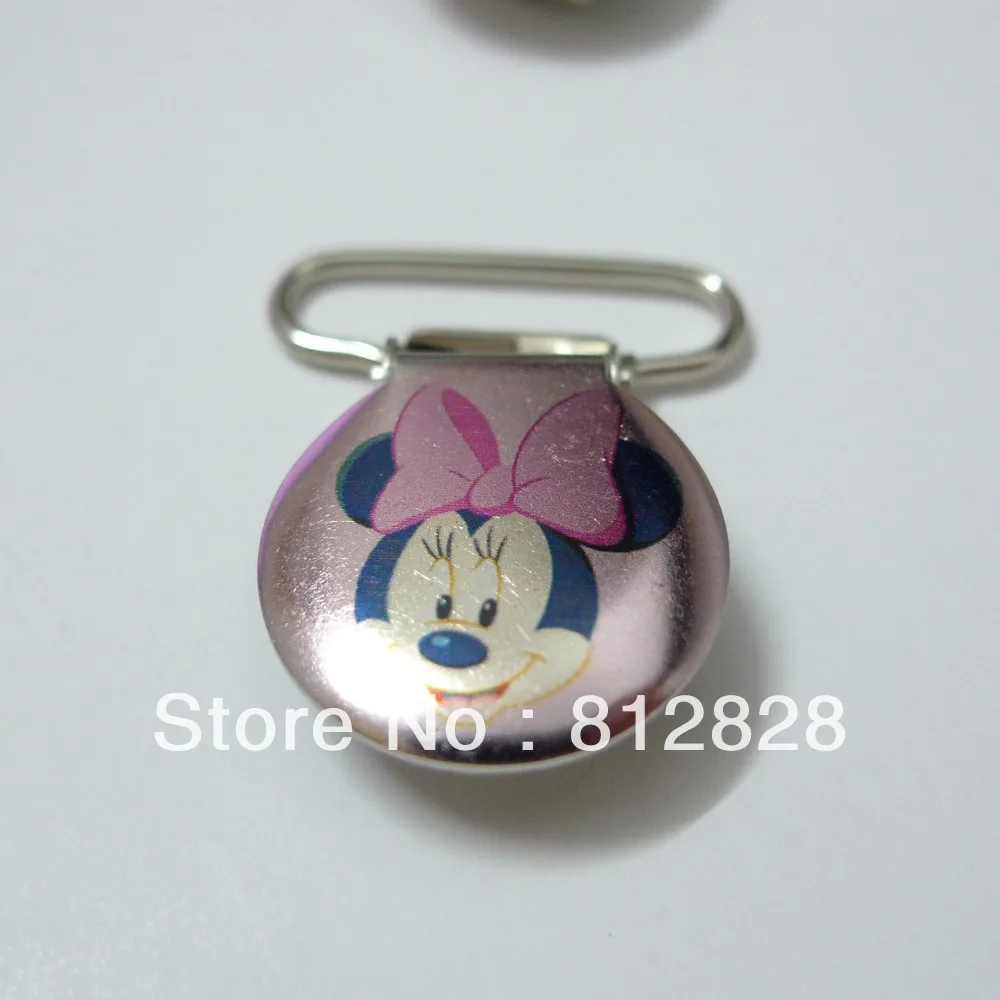 25 шт 1 'ཕ мм эмалированные Минни с бантиками для волос Розовый тон зажимы на