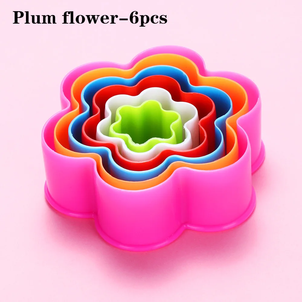 Plum flower-6pcs 1 компл. помадка торт плесень печенье печенья кухня выпечки инструменты Рождество форма дерева пряник Сахар Craft - Цвет: Plum flower-6pcs