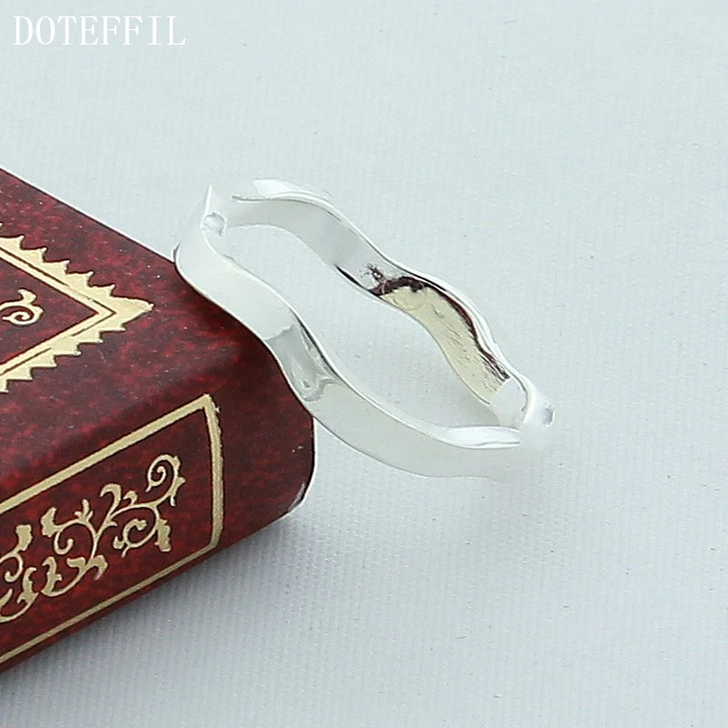 Женское кольцо из стерлингового серебра 925 пробы DOTEFFIL простое гибкое для свадьбы