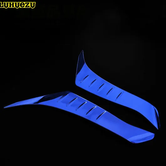 2 шт. Нержавеющая сталь голубой цвет головной свет Чехлы для ламп Toyota Land Cruiser Prado