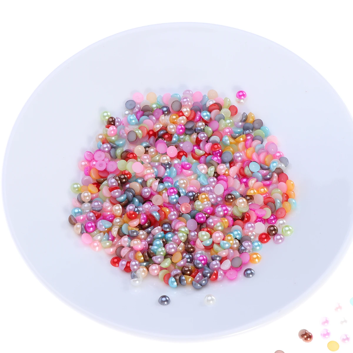 2000pcs Imitation Pearl ABS Beads Flat Back Cabochons For Craft DIY Gift Making Clothes Wedding Decorat | Дом и сад
