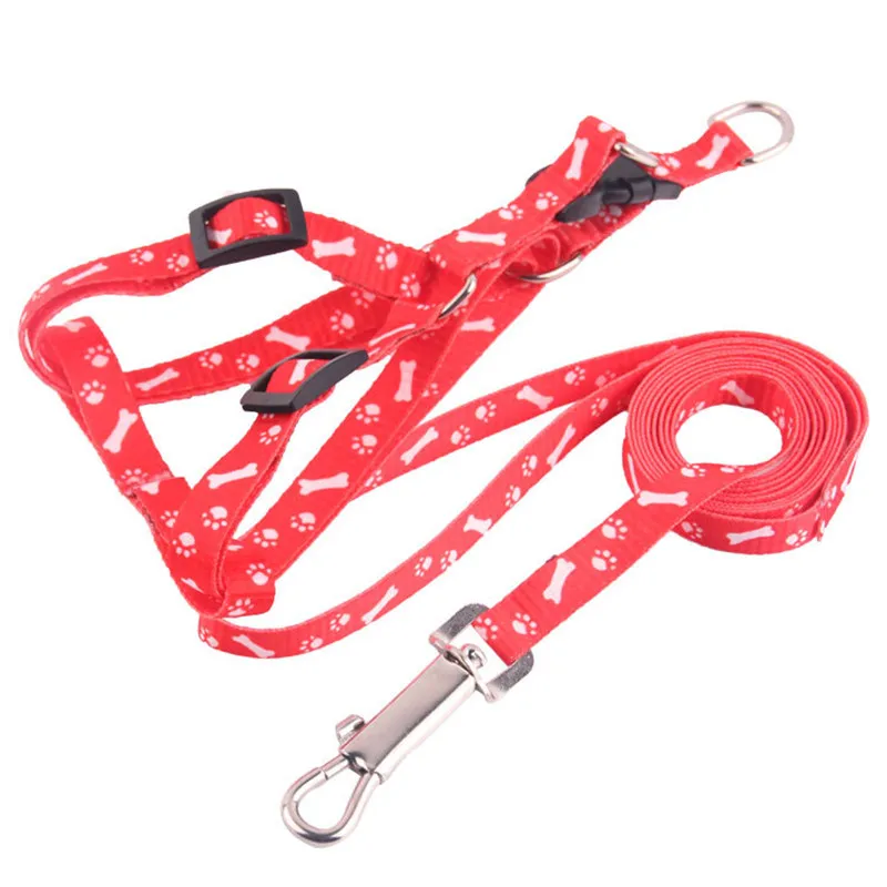 New Simple Nylon Pet Harnesses Comfortable and Convenient Printing Straps for Small Dog Puppy Cats Supplies(Random Color | Дом и сад