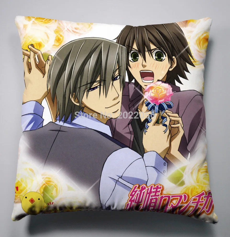 Шелковый Чехол на подушку с Аниме Манга Junjou Romantica 40x40 см Наволочка чехол сиденье