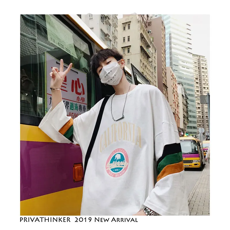 Privathinker мужские цветные уличные футболки 2019 летние s забавная Толстовка Harajuku