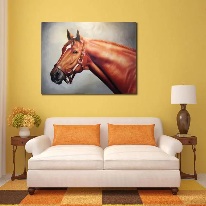 Ручная роспись на холсте масляная живопись лошадью современное настенное