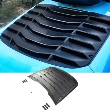 PP Plastic Rear Window Louver Air Vent Black Sun Shade Visor Cover For Ford Mustang Coupe 2015 2016