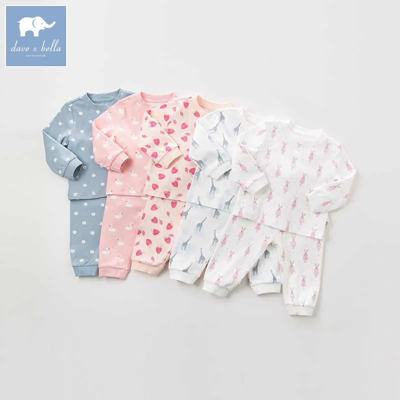 DB9613 dave bella autumn baby clothing sets kids unisex suit children long sleeve Pajama set sleepwear | Детская одежда и обувь