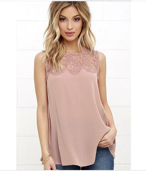 Лоскутное кружева шифон рукавов Женщины на бретелях | Женская одежда