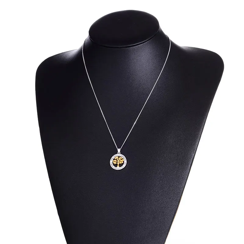 Ожерелье "Семейное дерево жизни" из настоящего серебра 925 пробы Shineland для женщин с круглым кулоном-буквой и подвеской, подарок для матери.