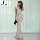 Missord 2021 Сексуальное Платье макси с круглым вырезом и длинным рукавом FT8520