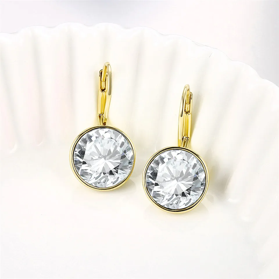 Модные Цветные Серьги с кристаллами Swarovski с родиевым цветным покрытием для женщин, ювелирный подарок XE2189