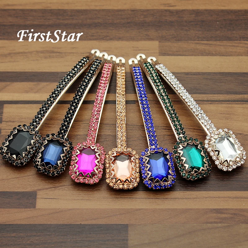 1 пара роскошных блестящих ярко розовых и синих кристаллов FirstStar скользящие