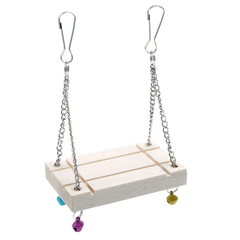 Игрушечная клетка для домашних животных хомяк деревянная качели жгут попугая