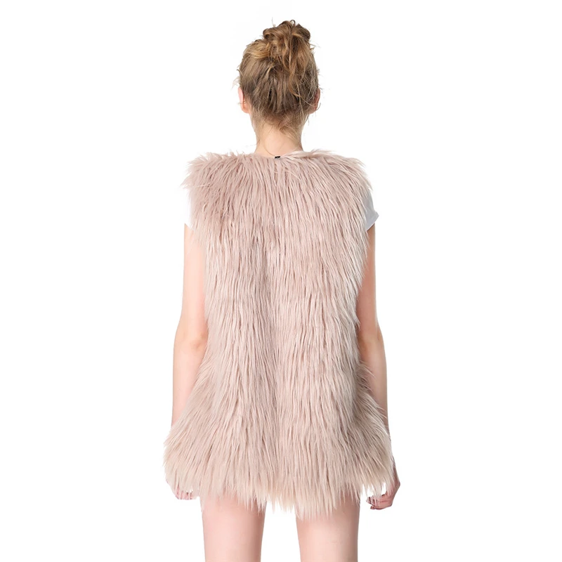 Зимний утепленный плюшевый жилет средней длины куртка из искусственного меха