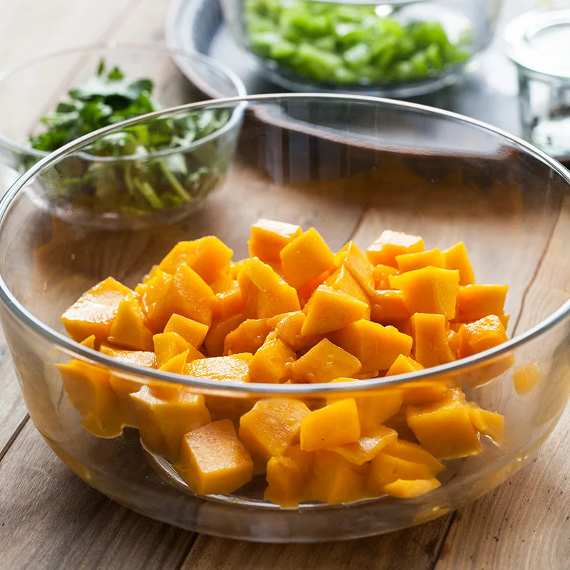 Прозрачная стеклянная миска посуда Салатница столовые принадлежности кухонные