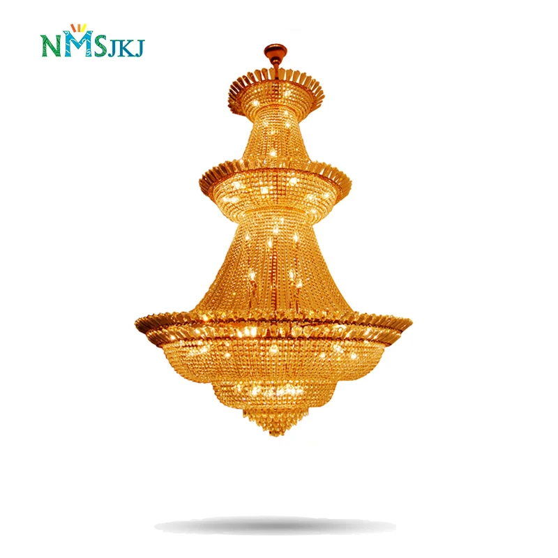 Диа800 * H1200mm Серебряная Люстра классический хрустальный фойе светильник